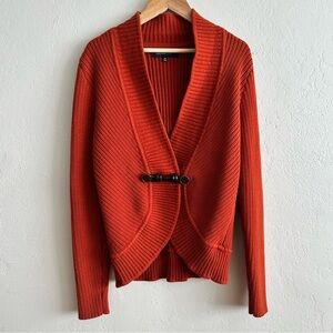 Jones New York Orange Cardigan Size Small Petite Capsule Office